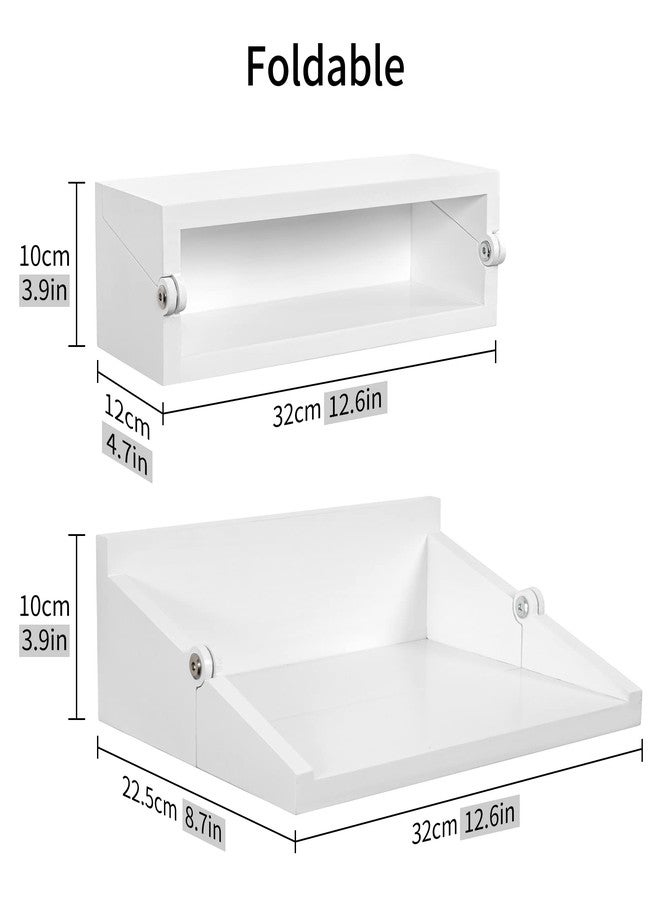 SUMGAR Floating Nightstand White Modern Bedside Table Organiser Fully Assembled Shelf Small Spaces Wall Mounted Storage Wood Furniture for Bedroom Home Decor 13 Inch Wide - Image 3